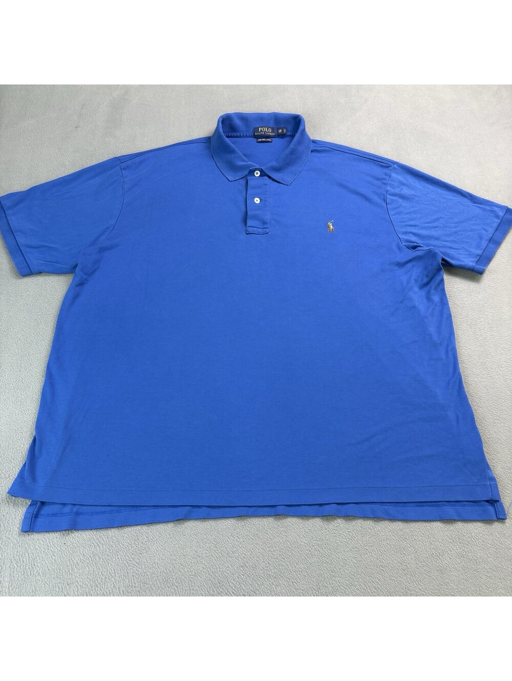 Polo Ralph Lauren Pima Soft Touch Polo Shirt Size  2XB Blue Flesh Pony